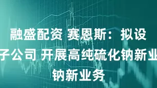 融盛配资 赛恩斯：拟设立子公司 开展高纯硫化钠新业务